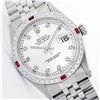 Image 1 : Mens Rolex Stainless Steel Diamond and Ruby Datejust Wristwatch