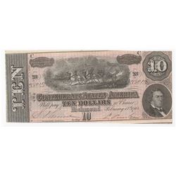 1864 $10 Confederate States of America Note