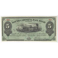 1873 $1 South Carolina Railroad Company Obsolete Note CU