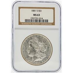 1881-S $1 Morgan Silver Dollar NGC Graded MS63