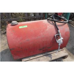 100-135 gal john wood round top fuel tank w/ pump