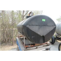 Black water tank on skid with quick attach hose ready for pump