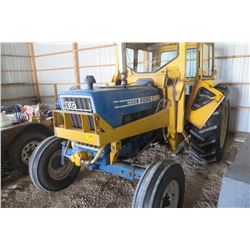 Ford model 4600 diesel, 3 pth, pto, ford loader, sims cab, 16.9 x 30 tires