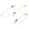 Image 1 : 1.44 18K GOLD SQUARE TOP WHITE DIAMOND & COLOR STONE U BANGLE