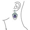 Image 2 : 67.79 TCWOPAL  DOUBLET, Tanzanite & DIAMOND EARRING  GOLD & SILVER