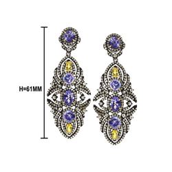 16.11 TCW Tanzanite, YELLOW Sapphire & DIAMOND EARRING 14K  GOLD & SILVER