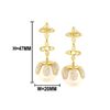 Image 1 : 3.82 TCW 18K GOLD PEARL  & DIAMOND EARRING