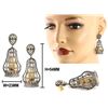 Image 1 : 19.20 TCW MAMMOTH & DIAMOND CAGE EARRING 14K GOLD & SILVER