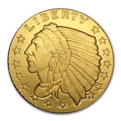 1/10 oz Gold Round - Incuse Indian