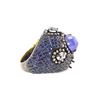 Image 3 : 13.65 TCW TANZANITE, BLUE, WHITE SAPPHIRE & DIAMOND RING 14K  GOLD & SILVER