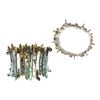 Image 1 : 2.30 TCW MOTHER OF PEARL  & DIAMOND STRETCH BRACELET 0.925 Silver