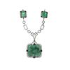 Image 2 : 51.60 TCW EMERALD, BLACK ONYX &DIAMOND NECKLACE 18K  GOLD & SILVER