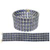 Image 1 : 74.70 TCW BLUE SAPPHIRE  & DIAMOND BRACELET GOLD & SILVER