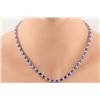 Image 1 : 29.01 TCW 14K GOLD DIAMOND & BLUE SAPPHIRE  NECKLACE