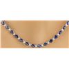 Image 4 : 29.01 TCW 14K GOLD DIAMOND & BLUE SAPPHIRE  NECKLACE