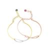 Image 2 : 0.41 TCW 18K GOLD  WHITE DIAMOND & SAPPHIRE INFINITY CHAIN BANGLE