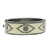 Image 2 : 5.29 TCW EVIL EYE DIAMOND ENAMEL ROUND BANGLE GOLD & SILVER