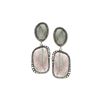 Image 1 : 65.23 TCW LABRADORITE & DIAMOND EARRING 18K  GOLD & SILVER