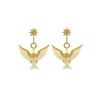 Image 2 : 2.48 TCW 18K GOLD MAMMOTH  & DIAMOND EAGLE EARRING