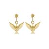 Image 2 : 2.48 TCW 18K GOLD MAMMOTH  & DIAMOND EAGLE EARRING