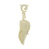 Image 2 : 1.23 TCW MAMMOTH  & DIAMOND WING SHAPE EARRING 18K GOLD