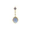 Image 2 : 23.28 TCW 18K GOLD OPAL, Tanzanite & WHITE DIAMOND EARRING 18K GOLD