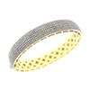 Image 3 : 5.77 TCW OVAL SHAPE DIAMOND BANGLE - 7 LINE 14K GOLD & SILVER