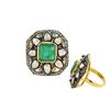 Image 1 : 6.12 TCW EMERALD & DIAMOND RING 14K GOLD & SILVER