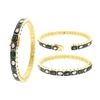 Image 1 : 3.84 TCW EMERALD & ROSE CUT DIAMOND ROUND BANGLE 14K  GOLD & SILVER