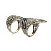 Image 3 : 4.42 TCW DIAMOND PAVE KNUCKLE RING 14K GOLD & SILVER