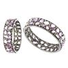 Image 1 : 49.23 TCW MULTI COLOR SAPPHIRE & DIAMOND BANGLE 0.925 Silver