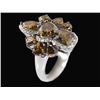 Image 2 : 4.03 TCW 18K GOLD FANCY & WHITE DIAMOND RING