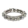 Image 2 : 1.57 TCW TAHITIANPEARL  & DIAMOND ROUND BANGLE  GOLD & SILVER