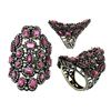 Image 1 : 8.37 TCW RUBY & DIAMOND DESIGNER RING 14K  GOLD & SILVER