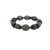 Image 1 : 7.27 TCW TAHITIAN PEARL S & EGG TSAVORITE DIAMOND STRETCH BRACELET over 0.925 Silver