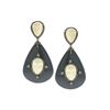 Image 1 : 54.93 TCW BAKELITE, MAMMOTH  & DIAMOND EARRING 18K  GOLD & SILVER