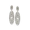 Image 1 : 4.70 TCW DIAMOND DESIGNER LONG OVAL EARRING  GOLD & SILVER