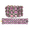 Image 1 : 154.73 TCW RUBY GLASS & DIAMOND BRACELET 18K GOLD & SILVER