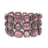 Image 2 : 154.73 TCW RUBY GLASS & DIAMOND BRACELET 18K GOLD & SILVER