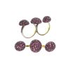 Image 1 : 3.75 TCW PINK SAPPHIRE & DIAMOND TWO FINGER RING 18K  GOLD & SILVER