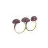 Image 2 : 3.75 TCW PINK SAPPHIRE & DIAMOND TWO FINGER RING 18K  GOLD & SILVER