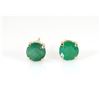 Image 1 : 1.60ct Round Brazilian Emerald Set in 14K Yellow Gold Stud  Earring 0.55g