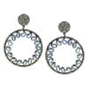 Image 1 : 20.07 TCW BLUE SAPPHIRE  & DIAMOND ROUND SHAPE EARRING 14K GOLD