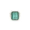 Image 1 : 10.78 TCW EMERALD & DIAMOND  WHITE GOLD RING 18K