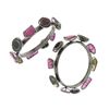 Image 1 : 33.49 TCW DRUZY, RUBY & DIAMOND SLIP ON BANGLE 0.925 Silver