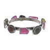 Image 2 : 33.49 TCW DRUZY, RUBY & DIAMOND SLIP ON BANGLE 0.925 Silver