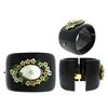 Image 1 : 294.63 TCW BAKELITE,PEARL , EMERALD & DIAMOND BANGLE 18K  GOLD & SILVER