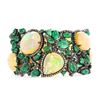 Image 2 : 81.29 TCW OPAL, EMERALD &DIAMOND BRACELET 18KGOLD & SILVER