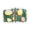 Image 3 : 81.29 TCW OPAL, EMERALD &DIAMOND BRACELET 18KGOLD & SILVER