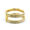 Image 1 : 0.87 TCW 14K GOLD DIAMOND 2 LINE RING